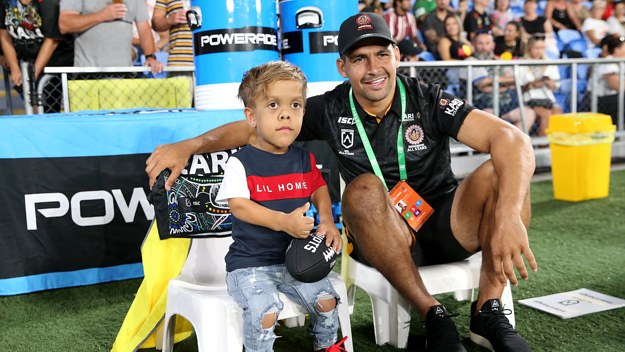 Quaden Bayles at an NRL match.