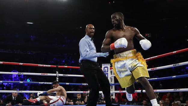 Terence Crawford Ring Run Amir Khan 2019 Getty