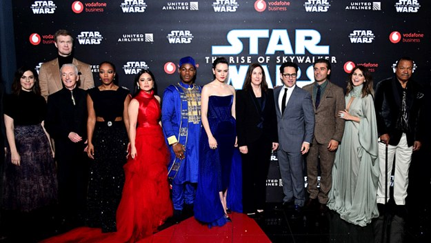 The cast of 'The Rise of Skywalker' at the London premiere.