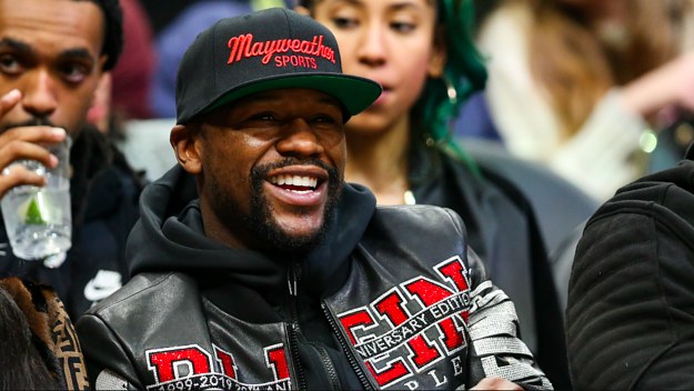 Floyd Mayweather is seen at a game