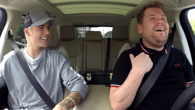 Justin Bieber and James Corden share a ride for 'Carpool Karaoke.'