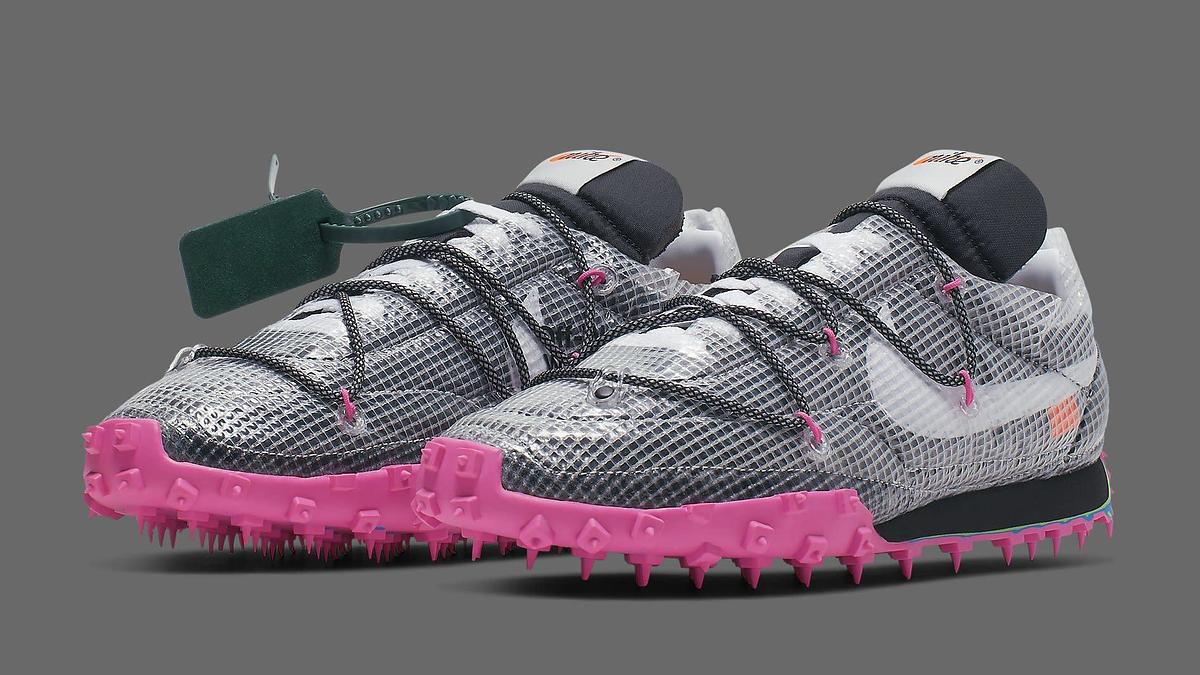 off white nike waffle racer womens fuchsia cd8180 001 pair
