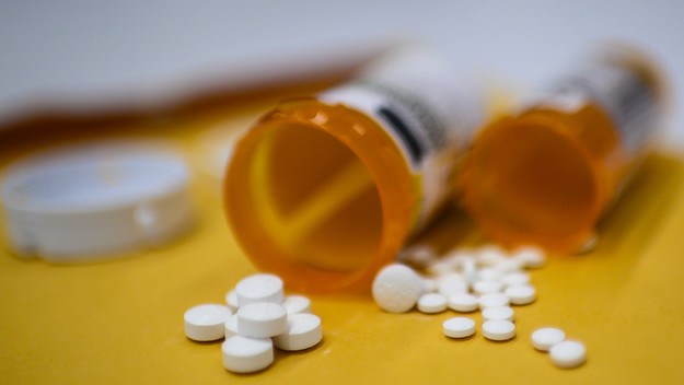 This illustration image shows tablets of opioid painkiller Oxycodon