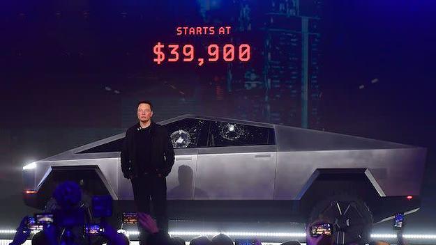 Tesla co founder and CEO Elon Musk unveils all electric battery powered Tesla's Cybertruck.