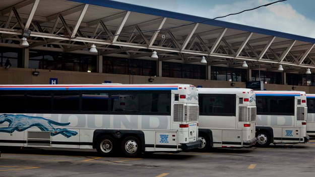 Greyhound Bus station, on First St. NE