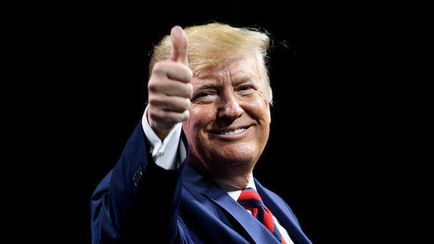 Donald Trump gestures during the International Association of Chiefs of Police conference.