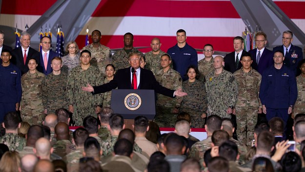 US President Donald Trump speaks at the signing ceremony for S.1709
