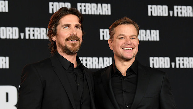 Christian Bale and Matt Damon arrive at the premiere of Fox's "Ford V Ferrari."