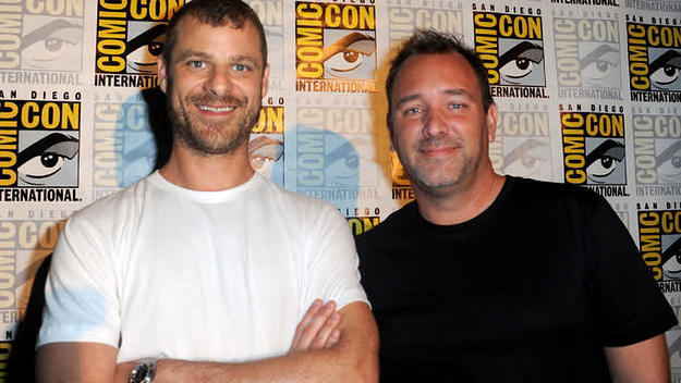 Matt Stone (L) with Trey Parker at Comic Con