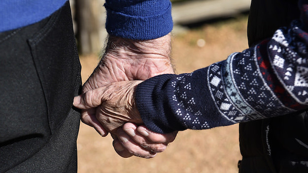 holding hands