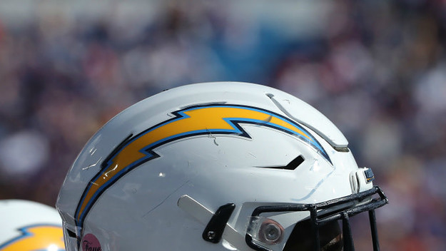 A detailed view of the Chargers logo