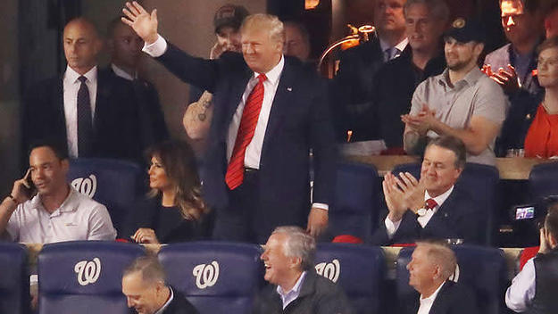 Donald Trump booth at the World Series