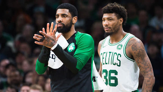 Kyrie Irving and Marcus Smart