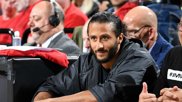 Colin Kaepernick attends Game Four of the Western Conference Finals