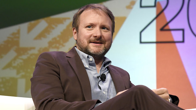Rian Johnson speaks onstage at the Journey to Star Wars panel.