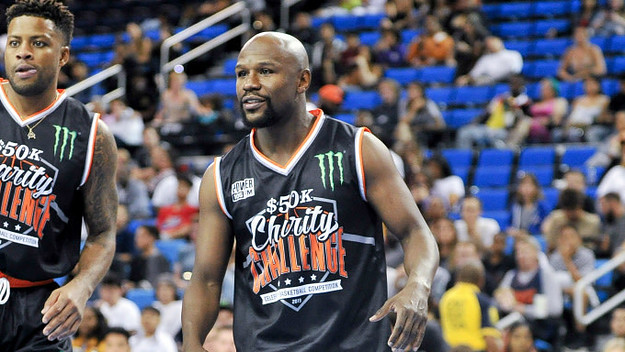 Floyd Mayweather Jr. participates in the Monster Energy $50K Charity Challenge