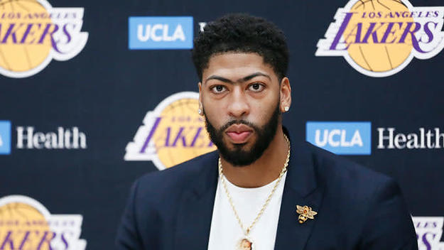 Anthony Davis at his introductory Lakers press conference.