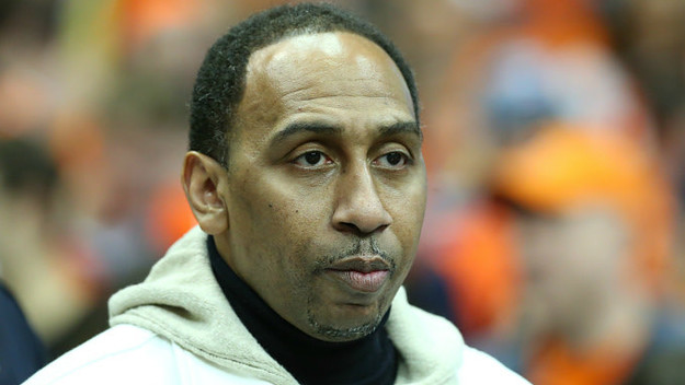 ESPN host Stephen A. Smith looks on