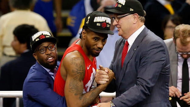 Kawhi Leonard after the Raptors won it all.