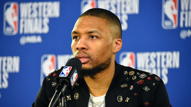 Damian Lillard #0 of the Portland Trail Blazers