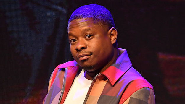 Jason Mitchell speaks onstage at Sony X Revolt "Superfly" Concert.