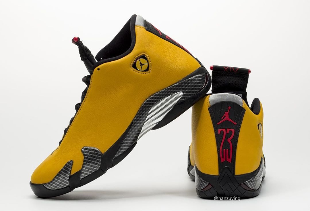 Jordan 14 yellow black fashion and red