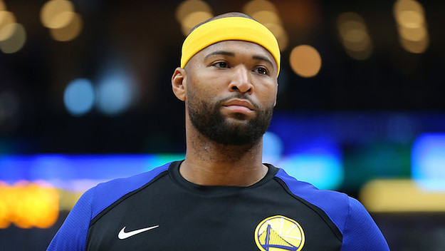 DeMarcus Cousins reacts during a game against the New Orleans Pelicans.