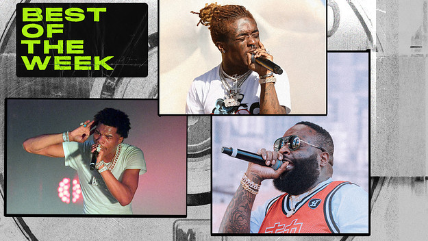 Best New Music lead art featuring Rick Ross, Lil Uzi Vert, and Lil Baby