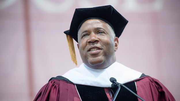Robert F. Smith gives the commencement address during the Morehouse College 135th Commencement.