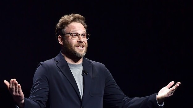 seth rogen shrugs cinemacon