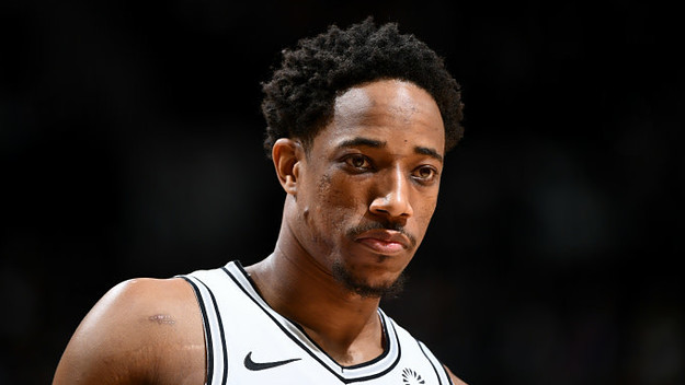 DeMar DeRozan #10 of the San Antonio Spurs