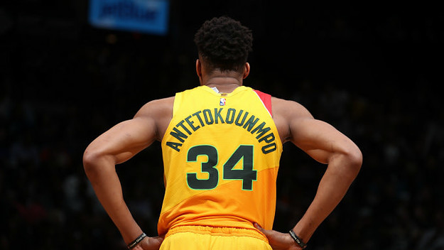 Giannis Antetokounmpo #34 of the Milwaukee Bucks