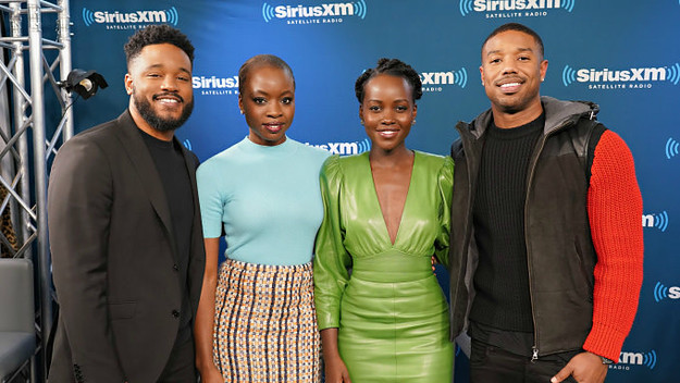 Director Ryan Coogler and actors Danai Gurira, Lupita Nyong'o and Michael B. Jordan