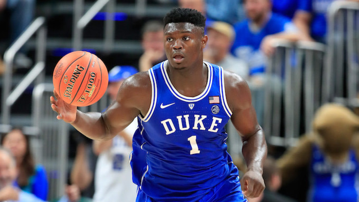 Zion Williamson #1 of the Duke Blue Devils.