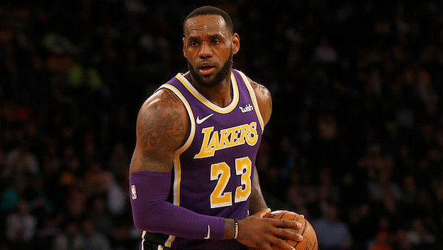 LeBron James plays against the New York Knicks at Madison Square Garden.