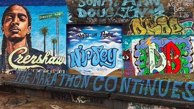 Restored Nipsey Hussle Mural in Hartford, CT.