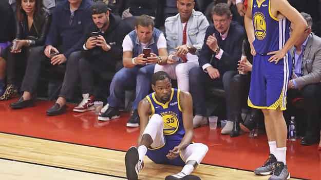Kevin Durant injures his Achilles in Game 5 of the NBA Finals
