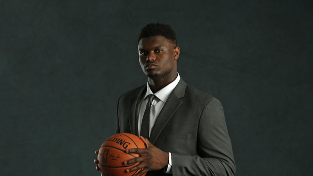 NBA Draft Prospect, Zion Williamson poses for a portrait at the 2019 NBA Draft Lottery