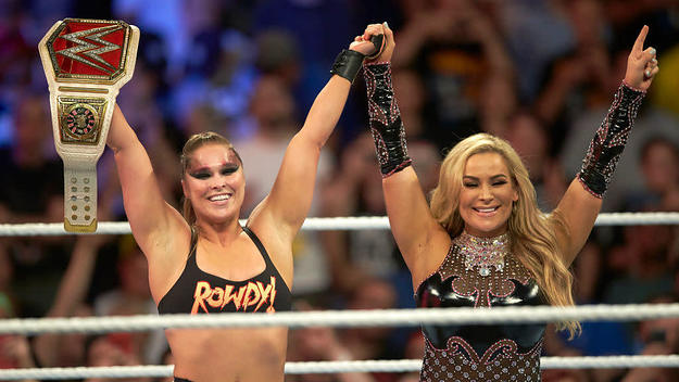 Ronda Rousey Charlotte Flair SummerSlam 2018 Getty