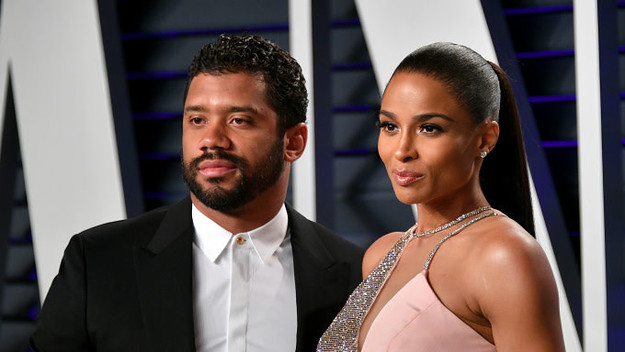 Russell Wilson (L) and Ciara