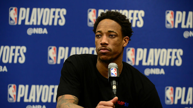 DeMar DeRozan #10 of the San Antonio Spurs