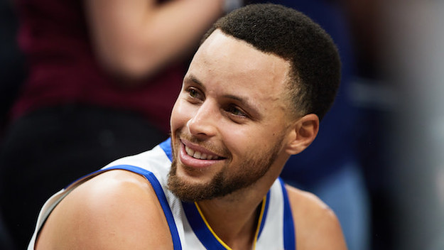 Stephen Curry looks on during game against the Minnesota Timberwolves.
