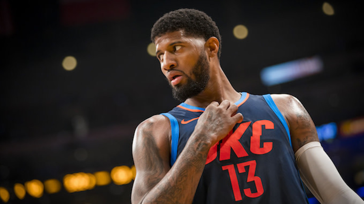 f Paul George #13 of the Oklahoma City Thunder