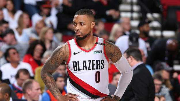 Damian Lillard #0 of the Portland Trail Blazers