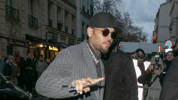 Rapper Chris Brown is seen on January 17, 2019 in Paris, France
