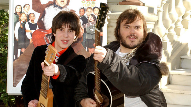 Joey Gaydos and Jack Black during 'School of Rock' Photocall