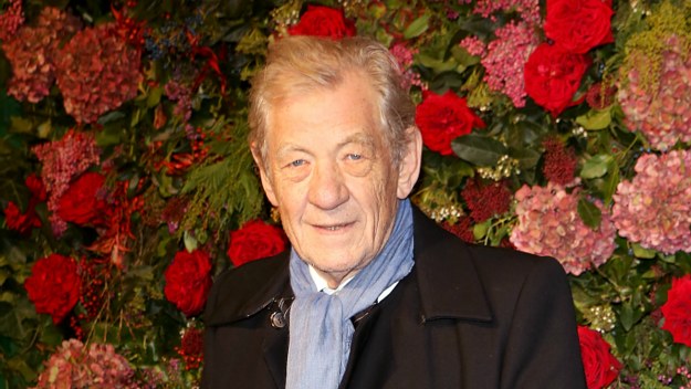 Sir Ian McKellen arrives at The 64th Evening Standard Theatre Awards