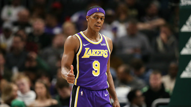 Rajon Rondo #9 of the Los Angeles Lakers