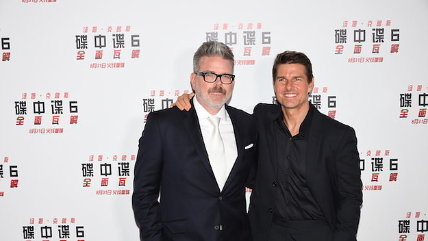 Tom Cruise and Christopher McQuarrie attend 'Mission: Impossible Fallout' press conference.