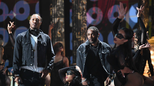 Future (L) and Kendrick Lamar perform onstage at 2017 BET Awards